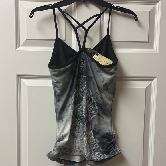 Prana Mahdia V-next Tank Top Black and Gray with Delicate Design - Size M - Picture 5 of 14